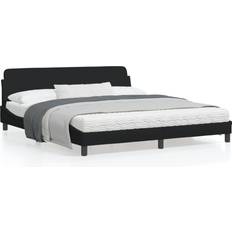 180cm Estructuras de cama Homie Cama Sin Colchón Tela Negro 180x200 cm - New