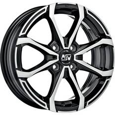 Car Rims MSW x4 gloss black full polished 7x16 et 37 lk 4 100 alufelgen 16 zoll 7J