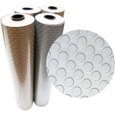 Plastic Flooring Rubber-Cal Coin-Grip Metallic 4 ft. x 10 ft. Silver Commercial PVC Flooring