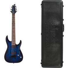 Schecter Omen Elite-7 7-String Electric Guitar in Blu. See-Thru Blue Burst