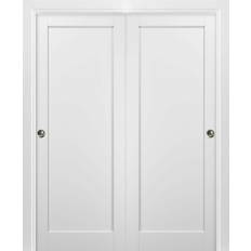 Pinewood Sliding Doors SartoDoors 72 Single Panel White Solid MDF with Bypass Hardware Sliding Door (x)