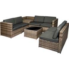 Garden & Outdoor Furniture OutSunny 6-Seater Wicker Outdoor Lounge Set