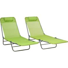 Green Sun Beds OutSunny 2 Folding Loungers