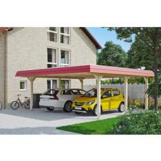Gartenhäuser SKAN HOLZ Carport Wendland 630 EPDM-Dach, rote 0784205940 (Gebäudefläche )