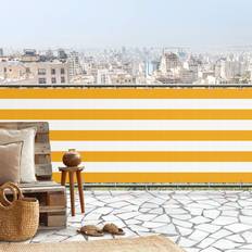 Giallo Proiezioni Klebefieber Brise-vue Pour Balcon Rayures Horizontales En Jaune Chaud