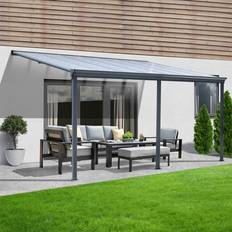 Grau Terrassenmarkisen Home Deluxe Terrassenüberdachung Solis Alu