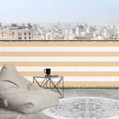 Orange Projections Klebefieber Brise-vue Pour Balcon Rayures Horizontales En Orange Pastel