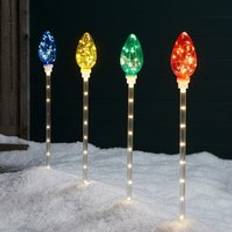 Garden & Outdoor Environment Lights4fun 4 Multi Coloured C9 Bulb Christmas Path Lights