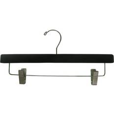 Black Hangers Wooden Bottom w/Clips Black