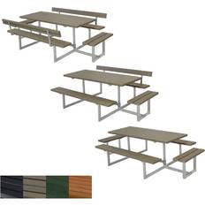 Trädgårdsbänk med bord Utemöbler Plus Basic Bord Bänkset 260 cm Grön Trädgårdsbänk