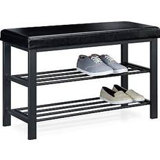 Relaxdays Bench 49 x 81 x 32 cm Open Shoe Shelves Shoe Rack