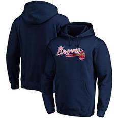 Fanatics Men Jackets & Sweaters Fanatics Men's Branded Navy Atlanta Braves Official Wordmark Fitted Pullover Hoodie