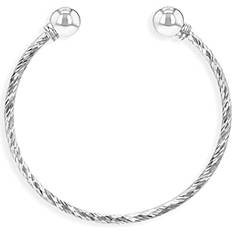 Children Bracelets In Season Jewelry 925 Sterling Silver Baby Plain Cuff Bangle Bracelet with Twisted Cable Design