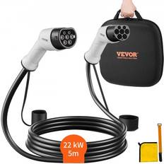 Carga de Vehículos Eléctricos VEVOR Cable de Vehículo Electrico Tipo 2 a Carga Ev 32A 22kW Cable de 5m IP66 Impermeable