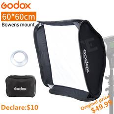 Godox Godox 60 x 60 cm softbox med bowens holder diffusor foran bæreveske til kamera fotostudio blitslys 60*60 softbox