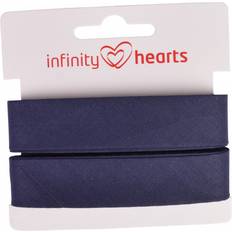 Snedslå Band Infinity Hearts Kantband Snedslå Bomull 40 20mm 12 Marinblå 5m