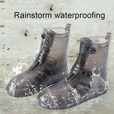 Shoe Covers Honrane Honrane Protective Anti-Slip Waterproof Thick Buttons Rain Boot Cover High-Top Overshoes