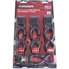 Red Bungee Cords & Ratchet Straps Husky 1 Cam Buckle Tie- Downs