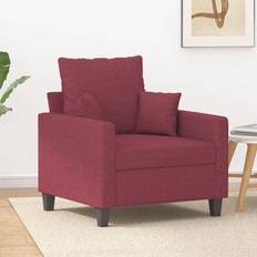 Polyester - Röda Fåtöljer vidaXL Vinröd 60 cm Tyg Fåtölj