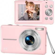 Winwin 1080P 44MP 16x Digital Zoom Kids Digital Camera Toy for Girl Christmas Birthday Gift Pink