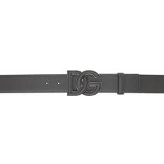 Dolce & Gabbana Gray Accessories Dolce & Gabbana Deerskin-Print Calfskin Belt