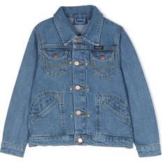 Organic Cotton Jackets Children's Clothing Mini Rodini patch-detail denim jacket kids Organic Cotton 140-146 Blue