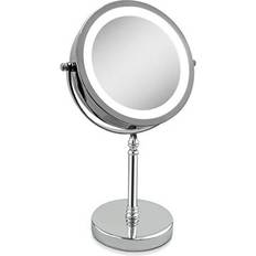 Elim Magnify 10x Mirror LED Makeup Mirror 7-inch Double-Sided Tabletop Mirror, LED Lighted 360-Degree Rotation 1x 10x Magnification Mirror