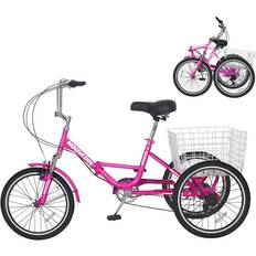 Best Tricycle Bikes Mooncool Adult Folding Tricycles - Rose Red Unisex