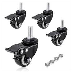 DIY Accessories Tlily Casters Set of 4 Heavy Duty-5/16inchwith Brake, for Cart Furniture