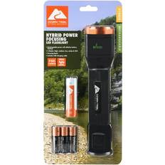 Camping & Outdoor Duracell Ozark Trail 750 Lumens LED Hybrid Power Flashlight4 AA Alkaline and Rechargeable Batteries Black