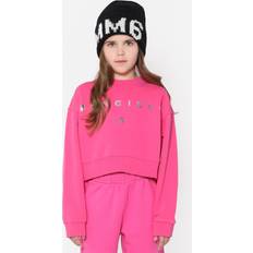 Pink Sweatshirts Children's Clothing MM6 Maison Margiela Girls Cropped Logo Sweatshirt In Pink Yrs