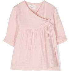 Teddy & Minou bow-detail wraparound dress kids Cotton mth Pink