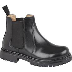 Roamers UK Child Roamers Boys/Girls Pull On Leather School Boots/Chelsea Boots/Ankle Boots Black