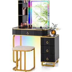 Costway Vanity & Set Station - Black Dressing Table