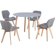 Multicoloured Dining Sets Marc Jacobs Grey PU Chairs Dining Set