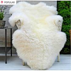 MDSRJONE Fluffy Carpets Real Fur Natural