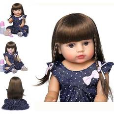HCSC 55cm Bebe Reborn Dolls Baby Toddler Dolls Newborn Doll Silicone Soft Full Body Realistic