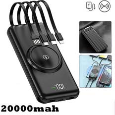 Wireless Power Bank 20000mah Backup Battery Fast Charger for iPhone Samsung