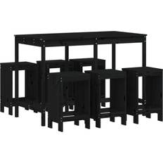 Furu Bargrupper Utemöbler vidaXL black pine Outdoor Bar Set