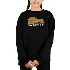 Sweatshirts LA Pop Art Nashville Guitar Girl Word Crewneck Sweatshirt