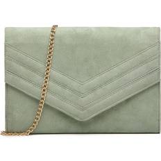 Green Clutches Miss Lulu Green Chevron Envelope Clutch Bag