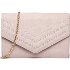 Miss Lulu Pink Chevron Envelope Clutch Bag