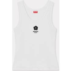 Kenzo Linnen Kenzo Blomster Broderad Ärmlös Ribbad Tanktop - Vit