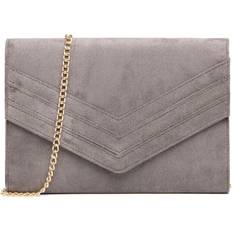 Grey Clutches Miss Lulu Grey Chevron Envelope Clutch Bag