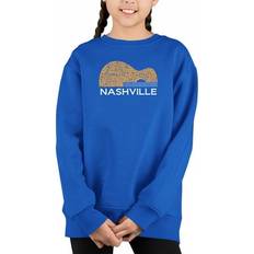 Sweatshirts LA Pop Art Nashville Guitar Girl Word Crewneck Sweatshirt