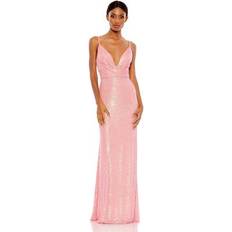 Mac Duggal Sequined Draped V Neck Gown