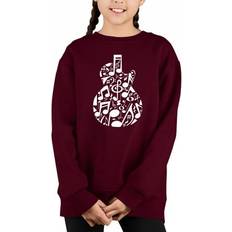 Sweatshirts LA Pop Art Music Notes Guitar Girl Word Crewneck Sweatshirt