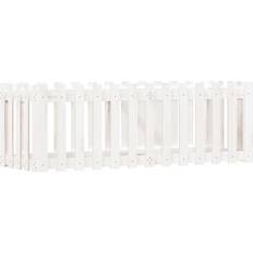 vidaXL Odlingslåda Med Staket-Design Vit 150x50x50 cm Massiv Furu