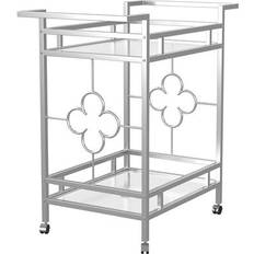 Glass - Silver Trolley Tables Uniondale 32 Cart