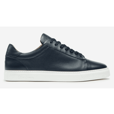 Almada Perforated Navy Leather Trainers 9, Colour